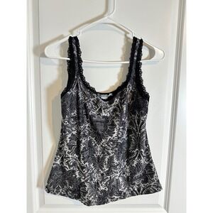 White‎ House Black Market Paisley Lace Trim Cami Tank Top